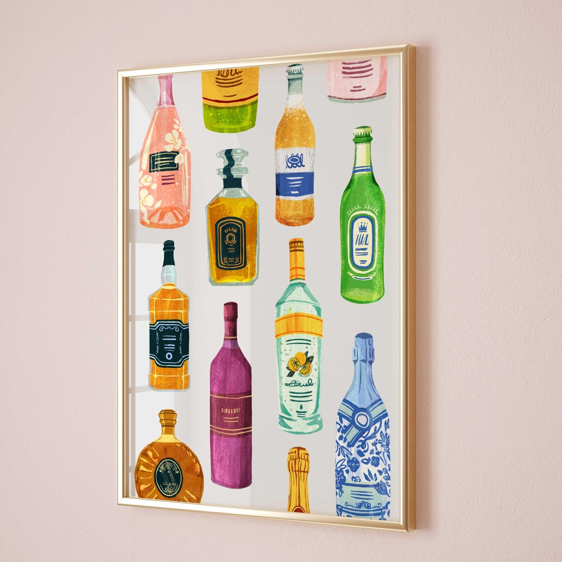 Cocktail Poster, Martini Bar Cart Decor