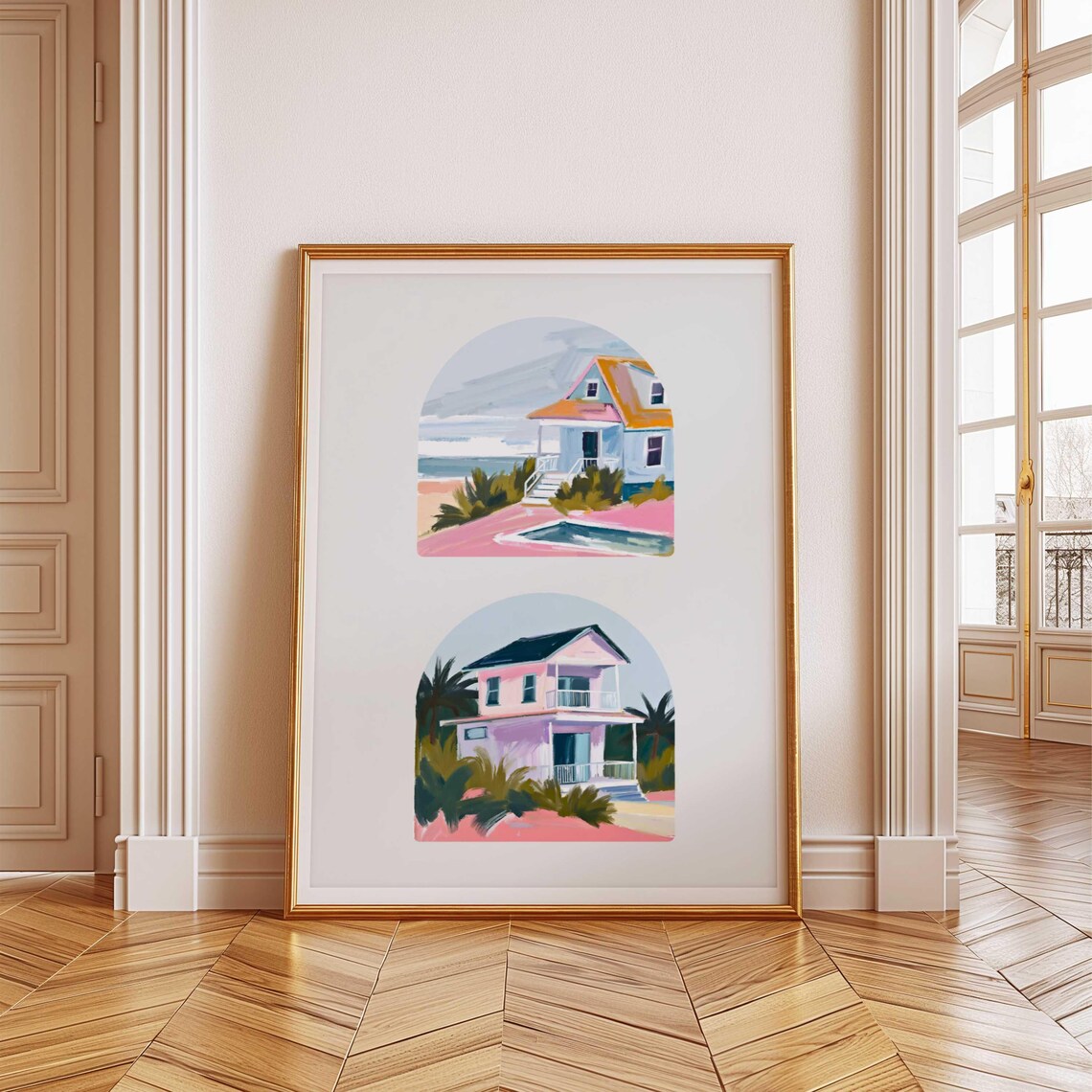 Beach House Coastal Gallery Wall Summer Art Print