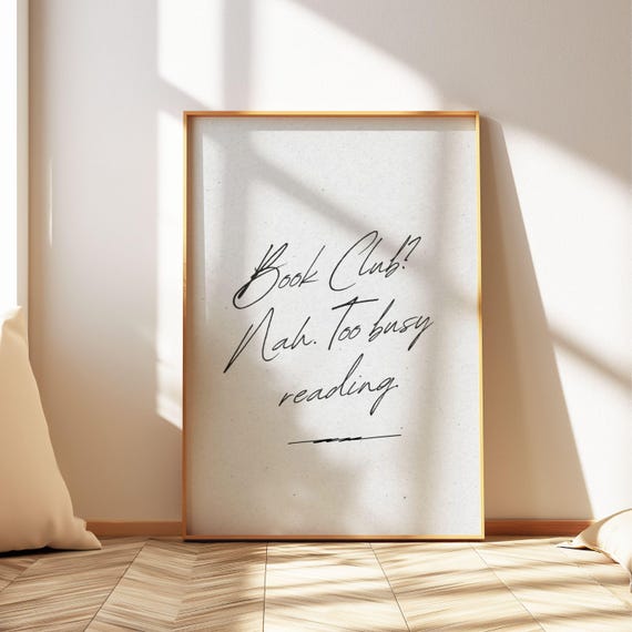Book Lover Wall Art Minimalist Quote Print Modern Literary Poster For Reading Nook Study Room Or Library Digital Download Decor
