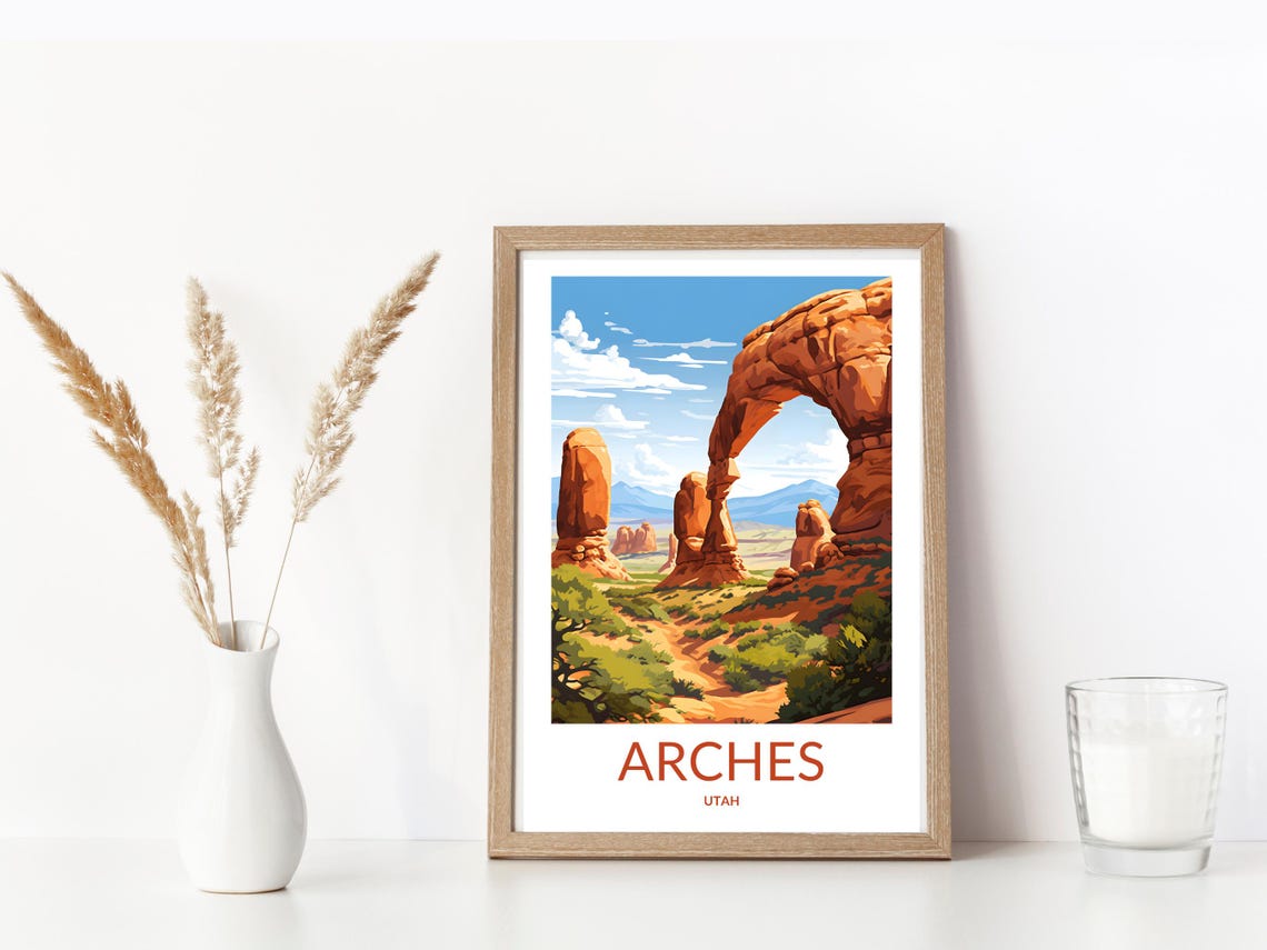 Arches Utah Sandstone Arch Hoodoo Rock Formation Scenic Poster - Image 3
