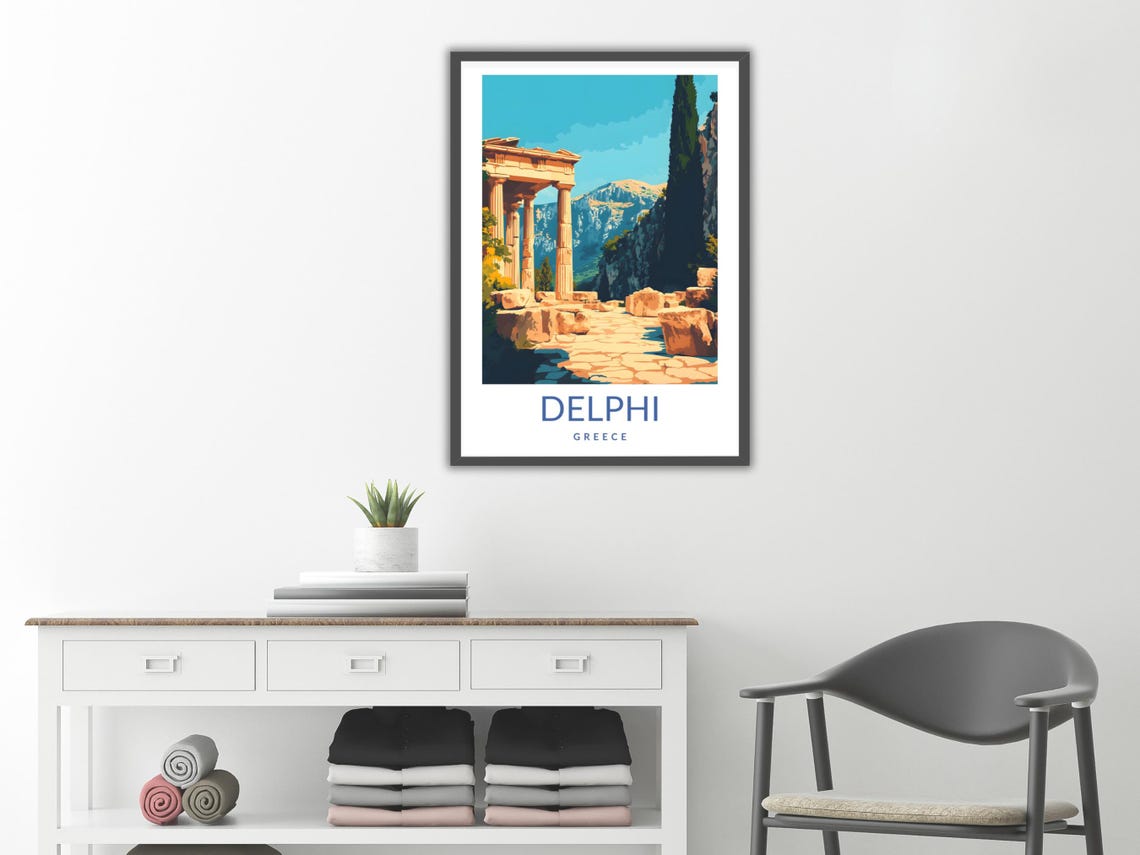 Delphi Greece Ancient Temple Poster Vintage Greek Ruins Travel Artwork - Image 2