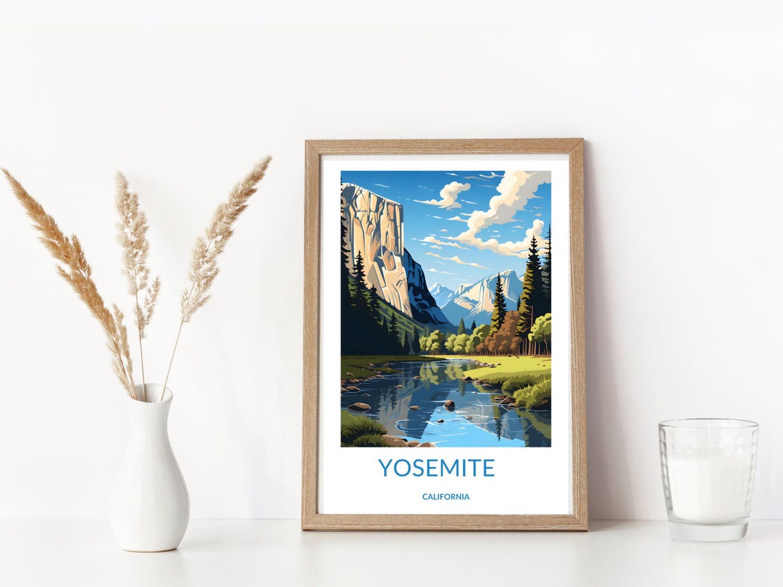 Yosemite Valley El Capitan Merced River Reflection California Poster - Image 3