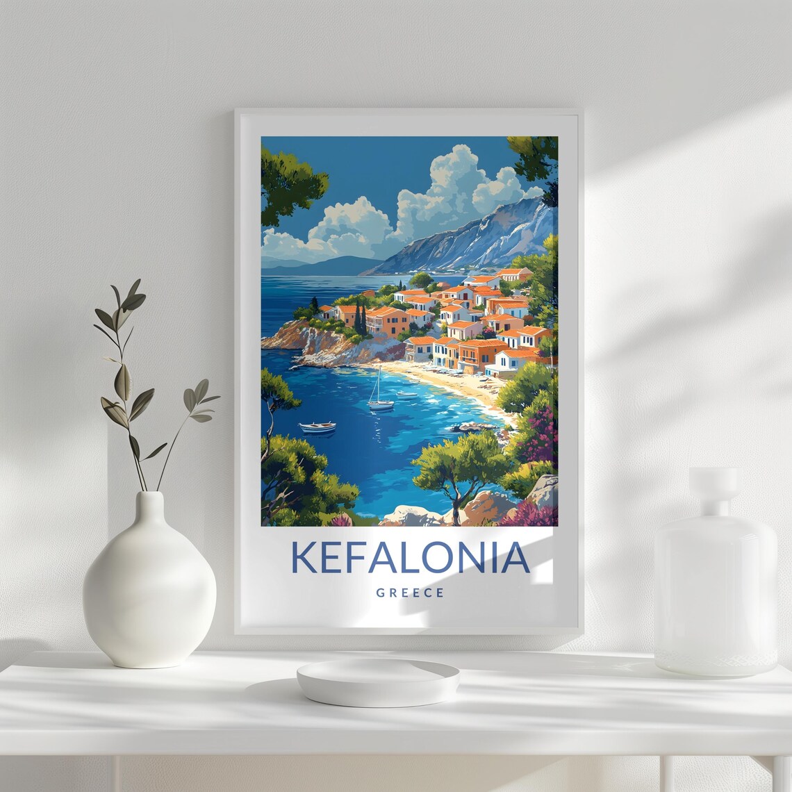 Kefalonia Greece Island Bay Village Greek Coast Travel Poster - Image 2