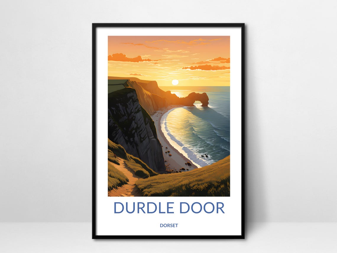 Durdle Door Dorset Sunset Limestone Arch Jurassic Coast Poster