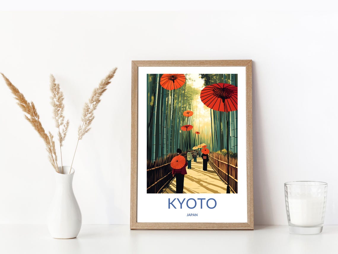 Kyoto Bamboo Forest Poster Japan Travel Wall Art Japanese Scenic Walk Kyoto Heritage Art Southeast Asia Decor Modern Travel Art - Image 3