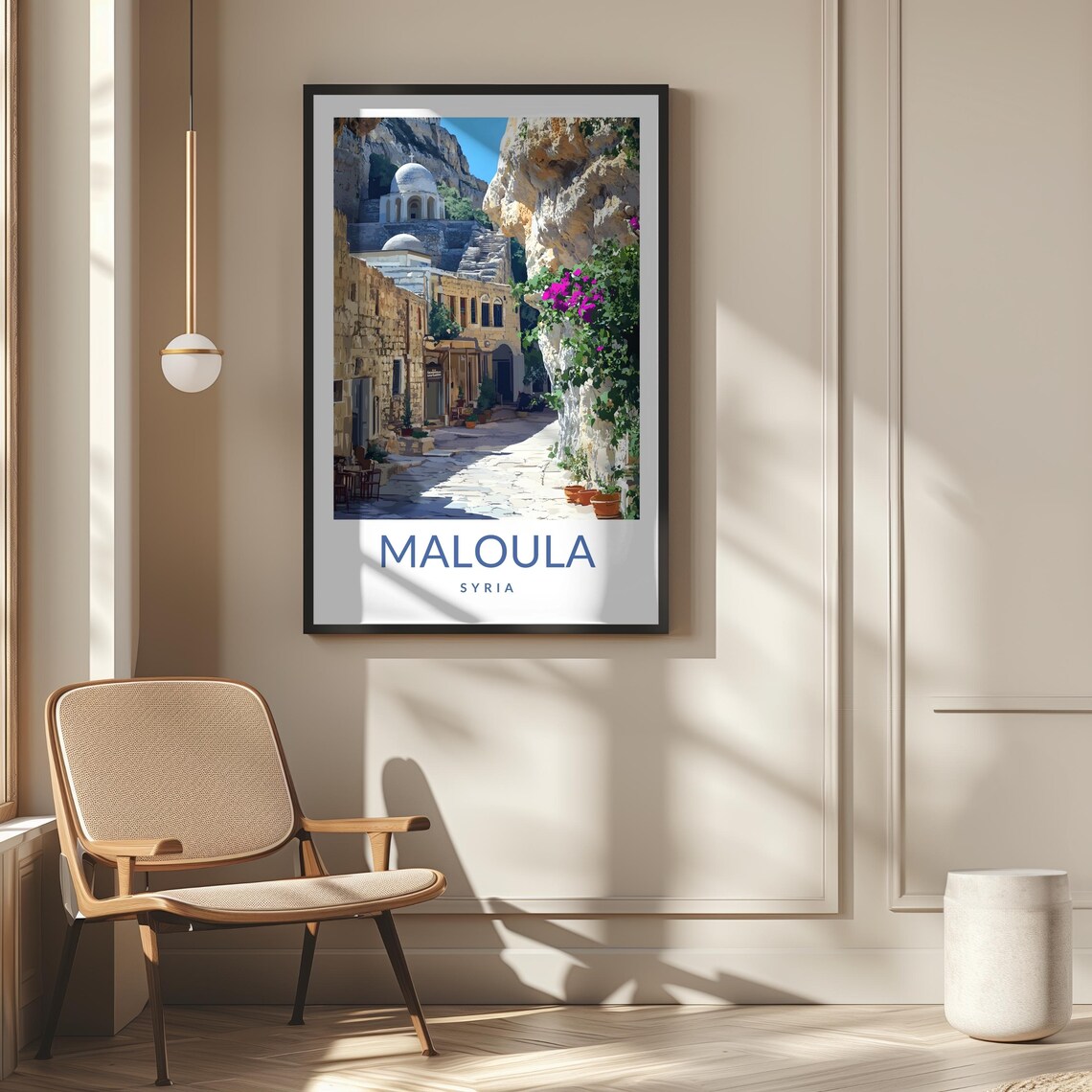 Maloula Syria Travel Poster, Mountain Village Monastery - Image 2