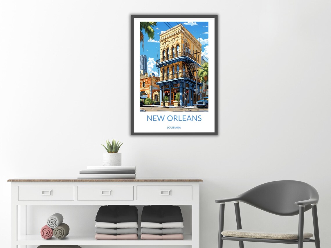 New Orleans Louisiana French Quarter Balcony Building Poster - Image 2