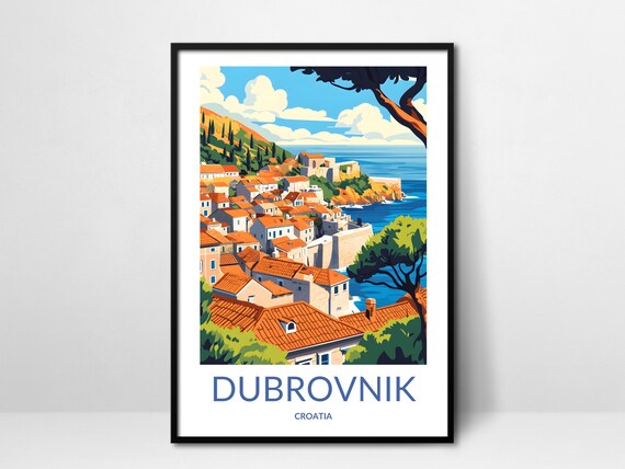 Dubrovnik Coastal City Walls Adriatic Sea Croatia Scenic Poster