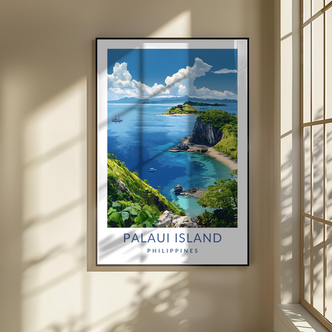 Palaui Island Philippines Tropical Cove Cliffs Coast Travel Poster - Image 3