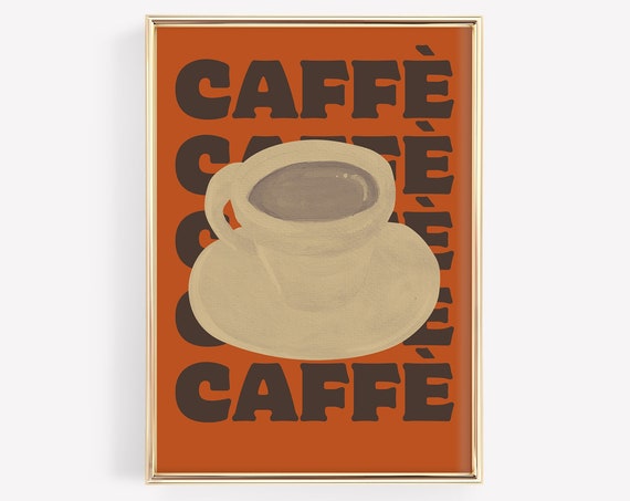 Coffee Bar Sign Italian Coffee Poster Kitchen Decor Wall Art Trendy Italian Coffee Wall Art