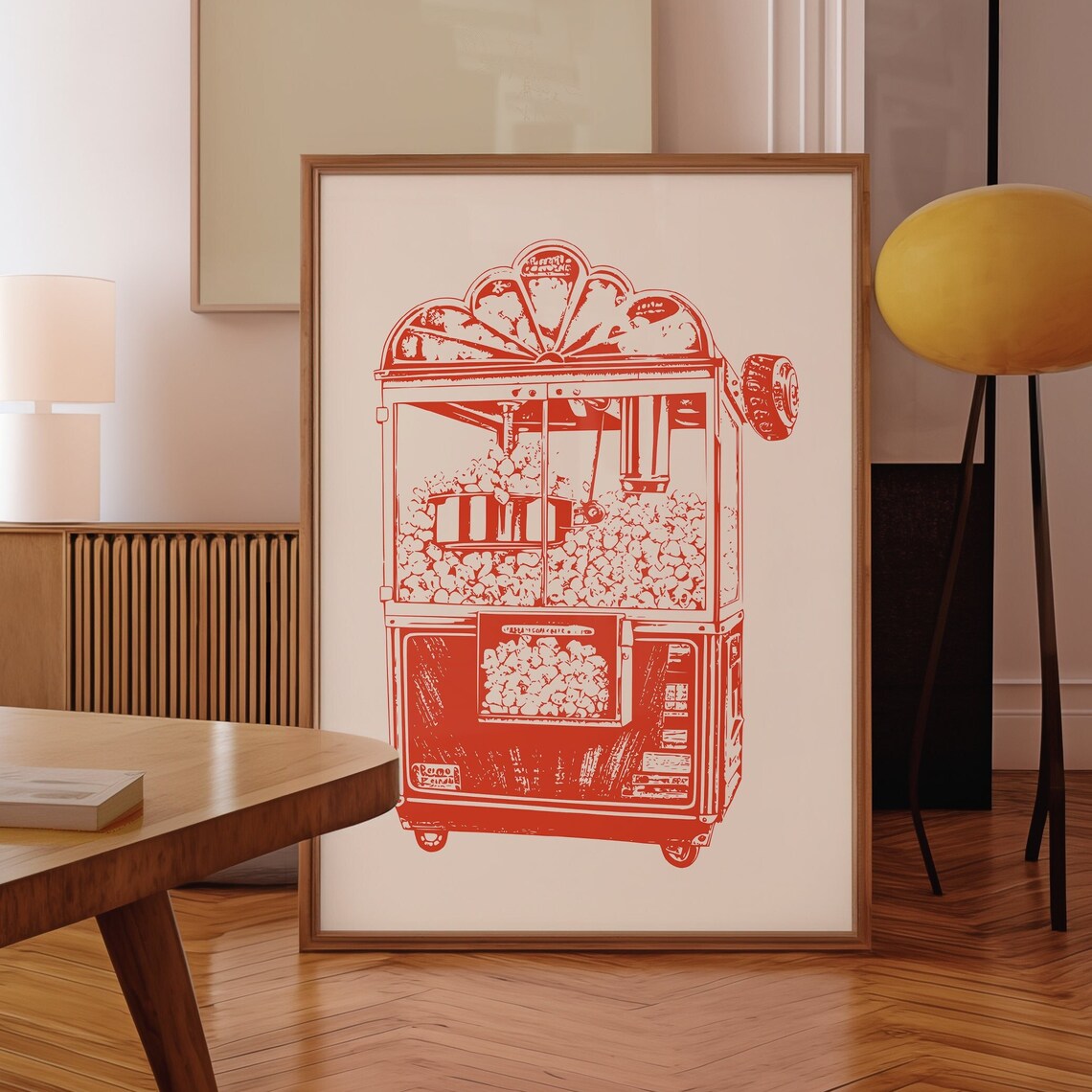 Vintage Popcorn Machine Art Print, Retro Pop Art - Image 2