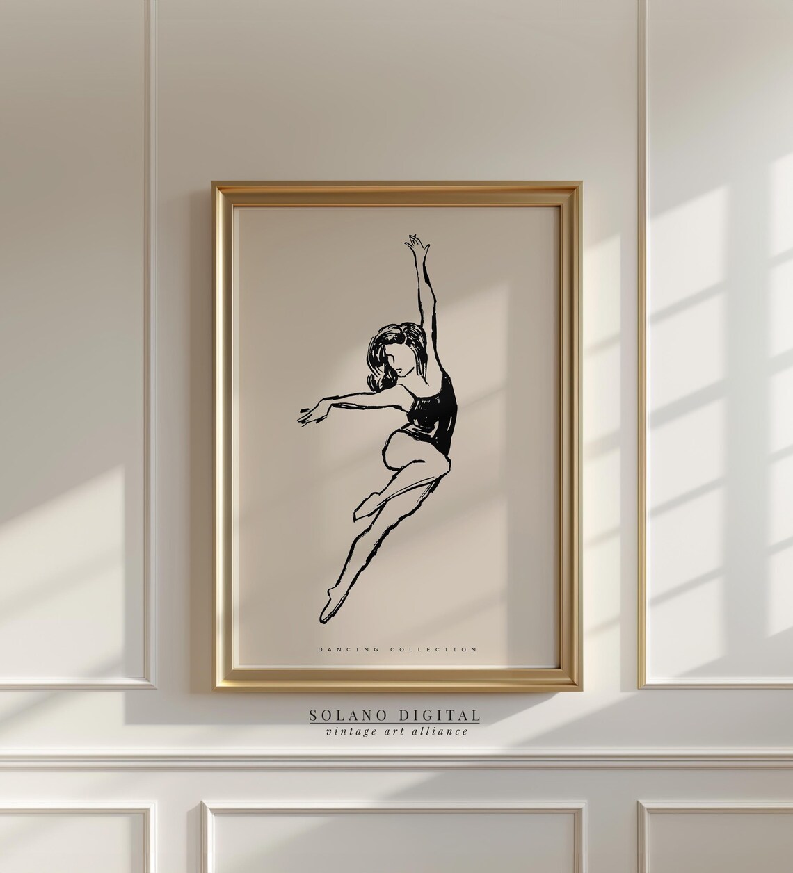 Ballerina Leap Minimalist Line Art Dancing Collection Poster