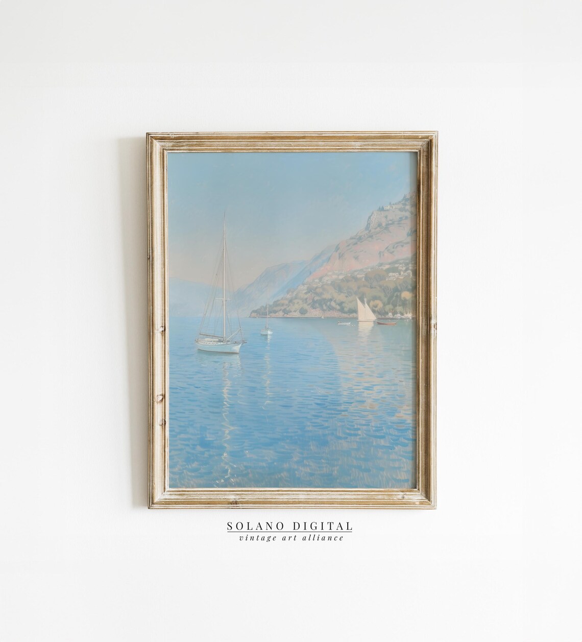 Mediterranean Coastal Vintage Landscape Art Print