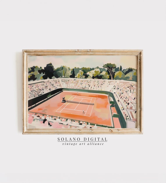 Tennis Court Painting Rome Sports Art Poster Stadium Print Lovers Gifts Wall Decor
