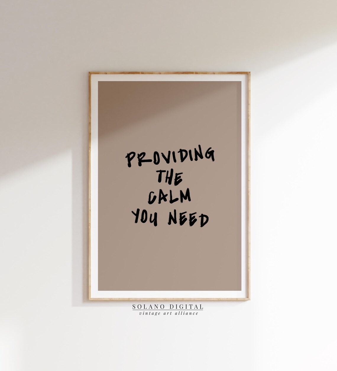 Minimalist Calm Quote Art Neutral Wall For Bedroom Or Office Modern Motivational In Beige
