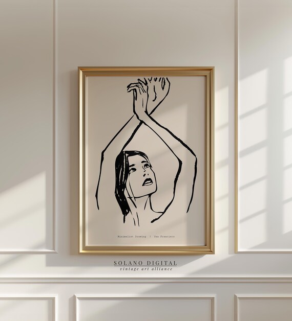 Minimalist Female Line Drawing Art Modern Woman Sketch Wall Scandinavian Style Home Decor