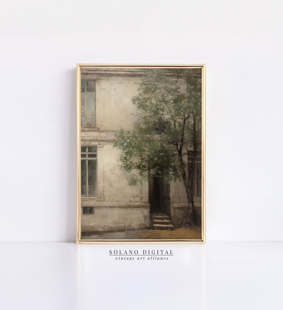 Vintage Street Print, Rustic French Cityscape Art