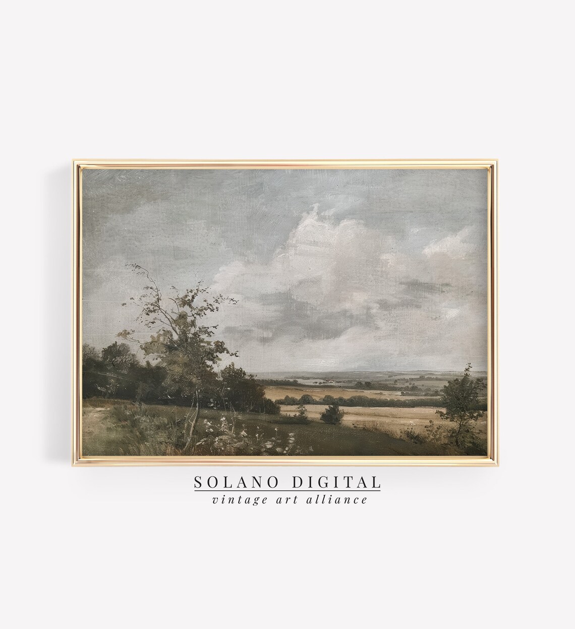 Vintage Countryside Landscape Antique Oil Painting Art Poster