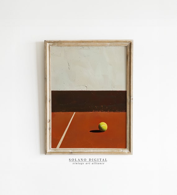90s Tennis Poster Print Vintage Wall Art Ball Sports Home Dcor