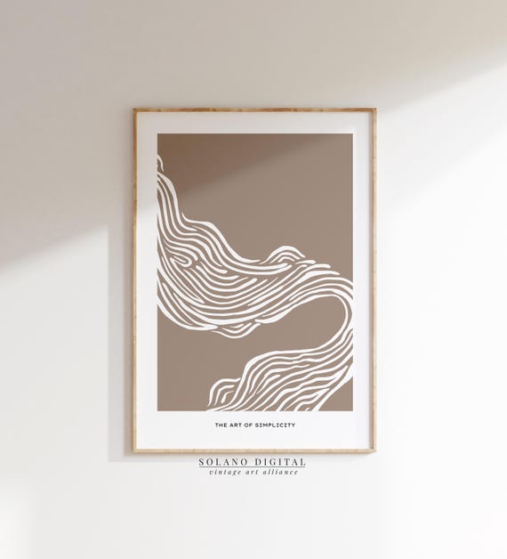 Minimal Abstract Line Art Print Neutral Poster Zen Modern Wall The Of Simplicity