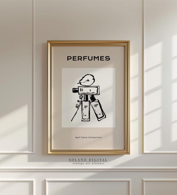 Perfume Bottle Art Minimalist Beauty Wall Decor Self Care Poster Line For Bathroom