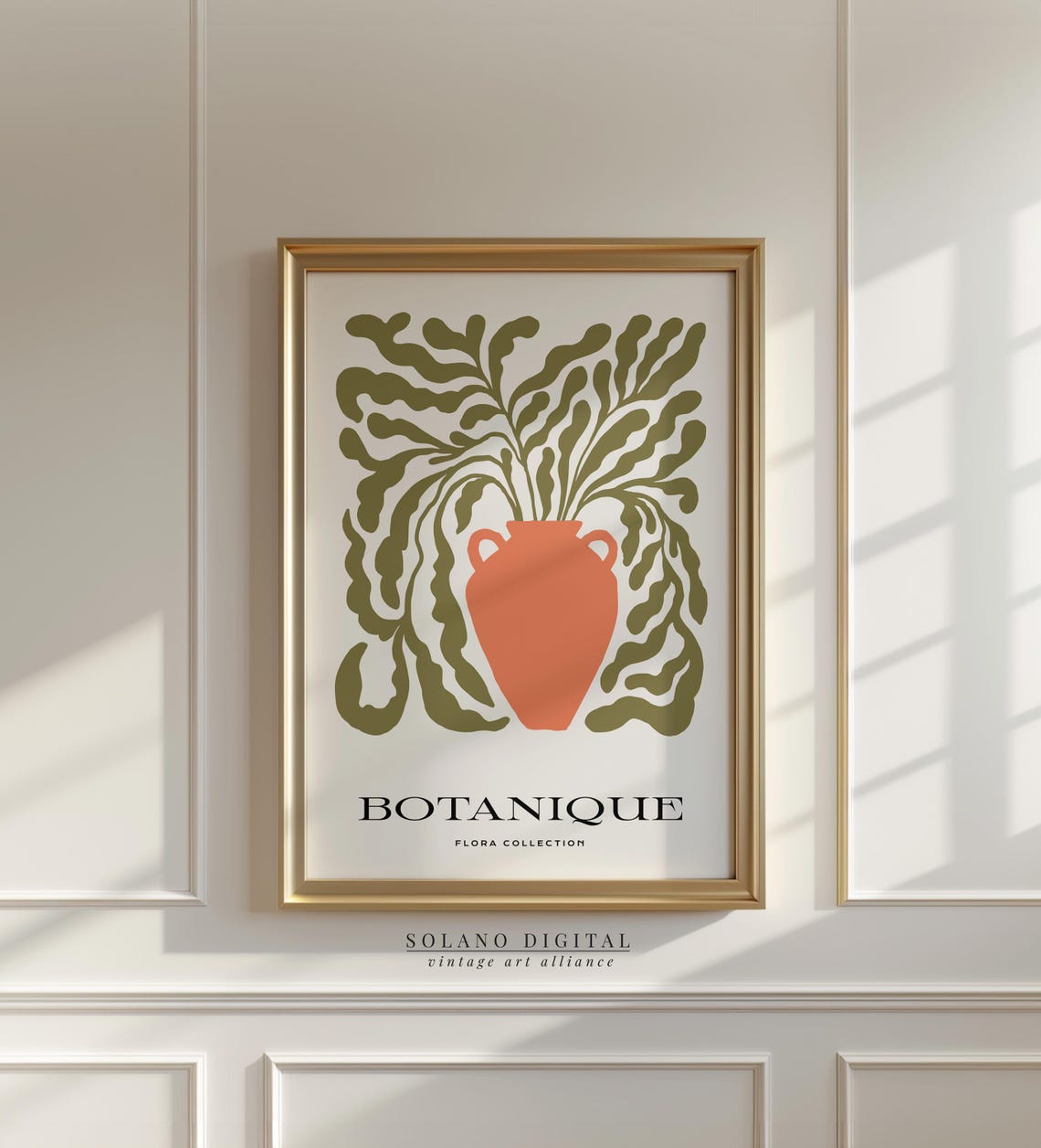 Boho Botanical Vase Print Abstract Leaf Wall Art Terracotta Poster Modern Plant Decor