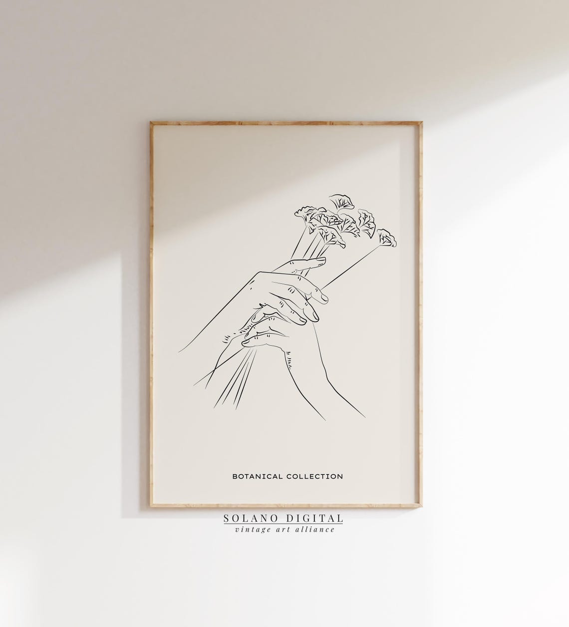 Minimalist Hand And Flower Line Art Botanical Wall Print Elegant Black White Poster Decor