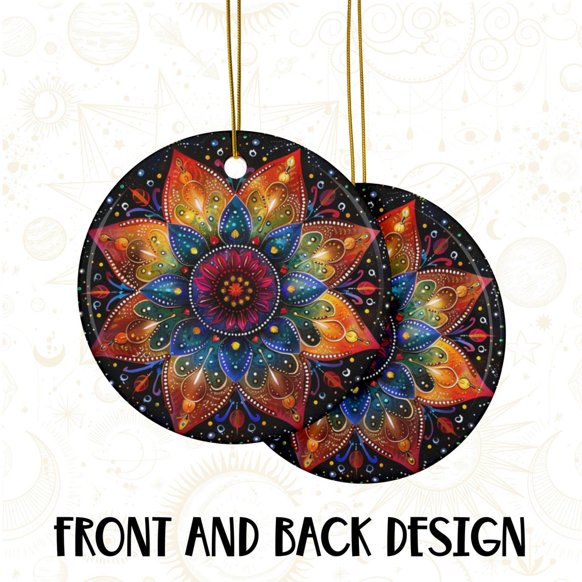 Crystal Garden Car Mirror Hanging Ornament Boho New Age Decor Print - Image 2