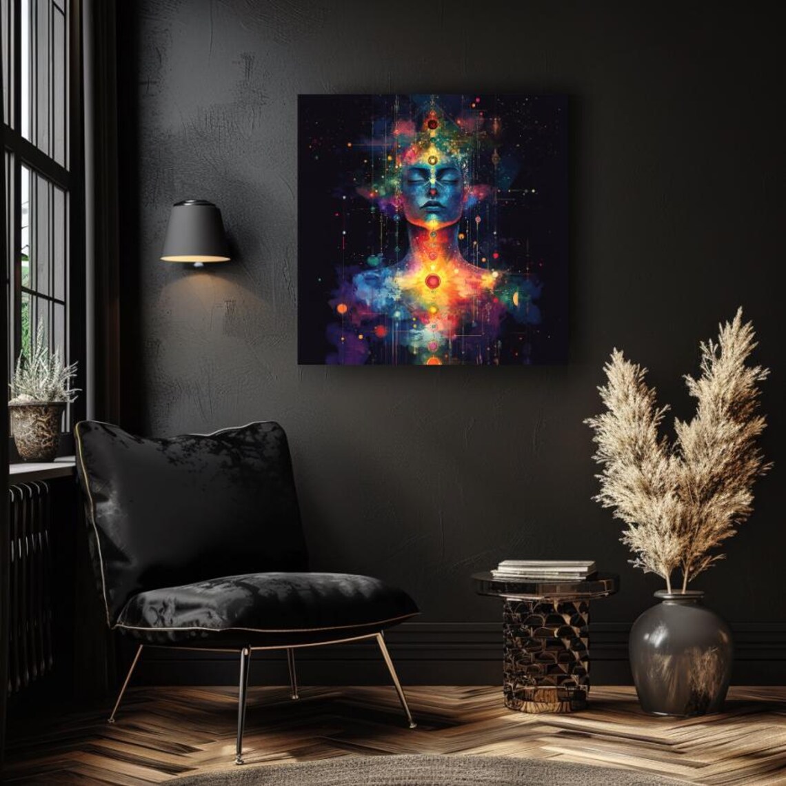 Chakra Awakening Cosmic Meditation Figure Vibrant Energy Poster - Image 3