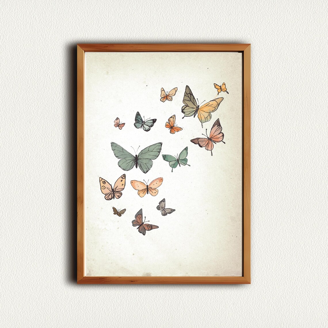 Vintage Butterfly Collection Illustration Poster In Soft Neutral Tones - Image 3