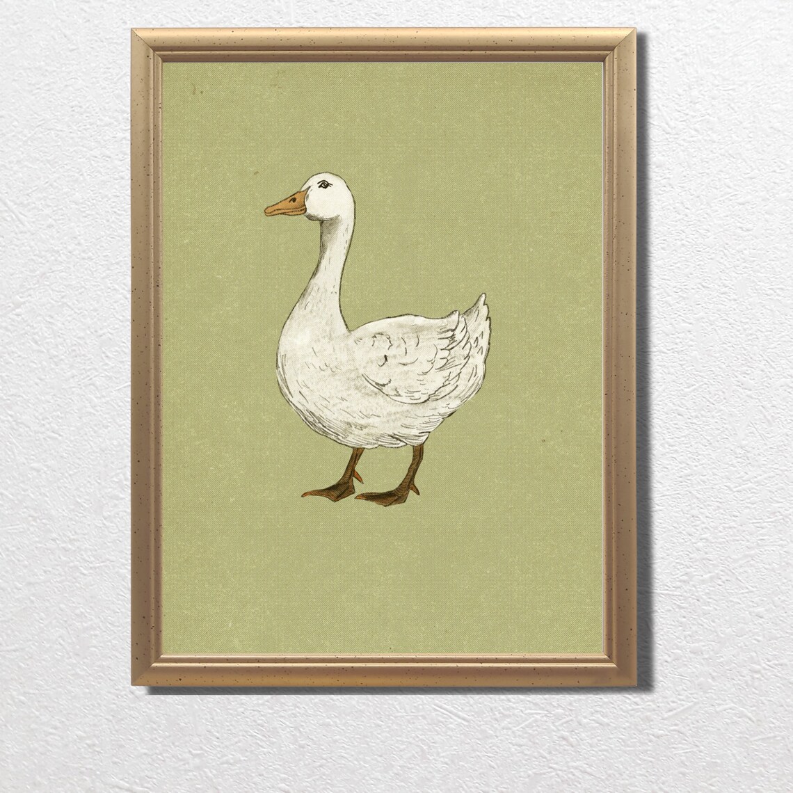 White Goose Vintage Country Farm Animal Rustic Nursery Art Poster - Image 4