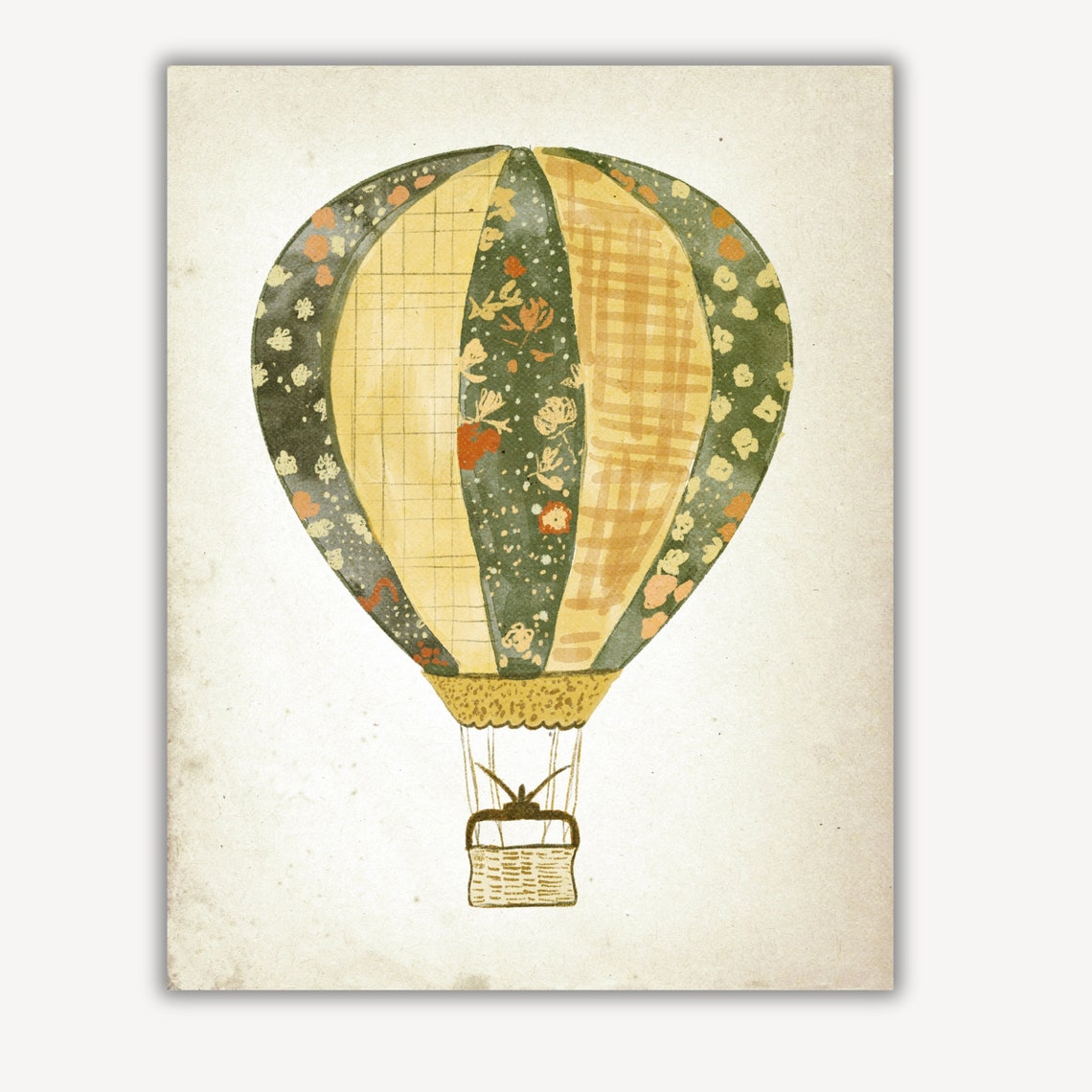 Vintage Hot Air Balloon Nursery Gallery Wall Gender Neutral Sketch Art Print Vintage Illustration Baby Boy Girl Room Decor - Image 2