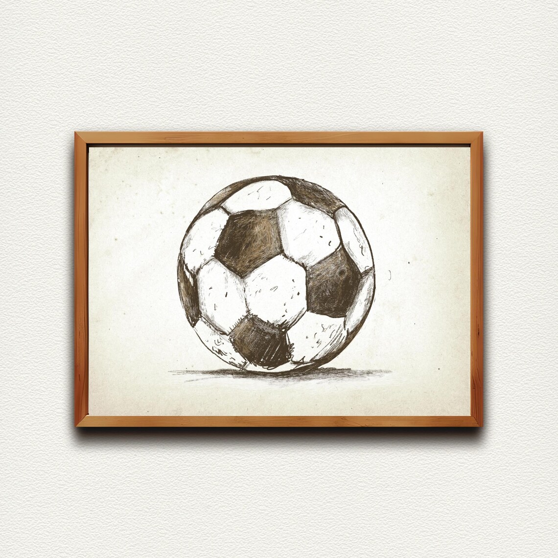 Vintage Soccer Ball Sepia Ink Sketch Classic Sports Nursery Poster - Image 4