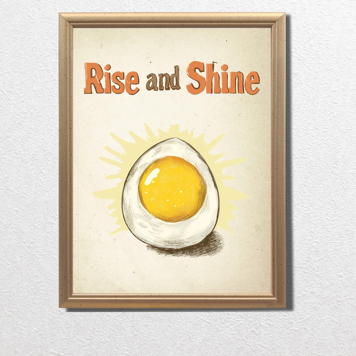 Rise And Shine Sunny Side Egg Breakfast Vintage Kitchen Art Poster - Image 3