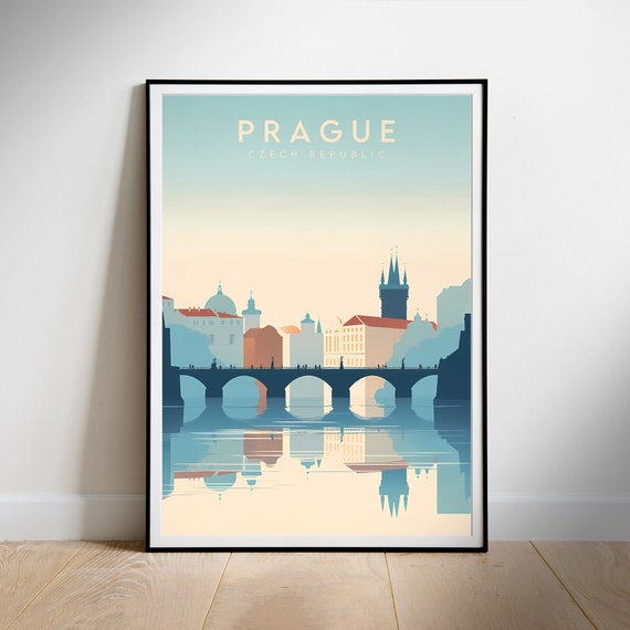 Prague Minimalist Travel Poster, Czech Republic