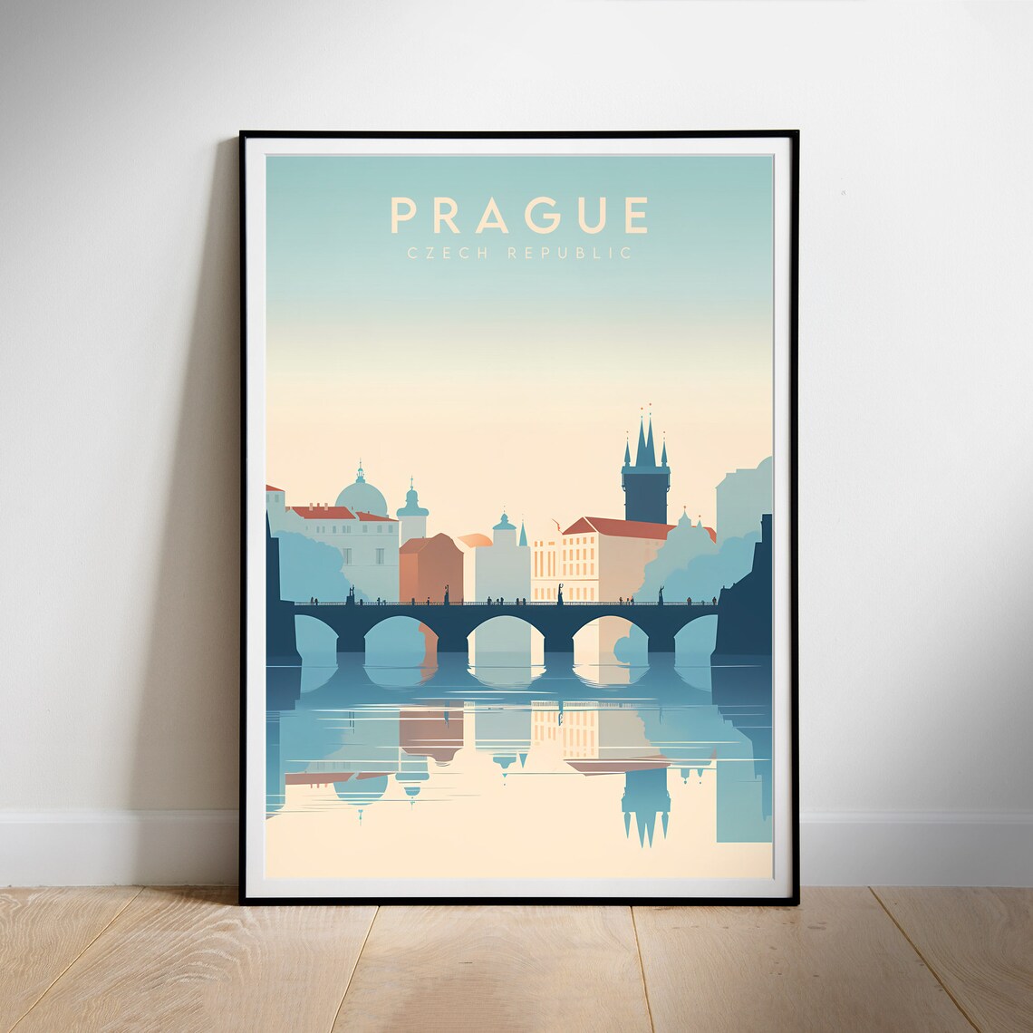 Prague Minimalist Travel Poster, Czech Republic