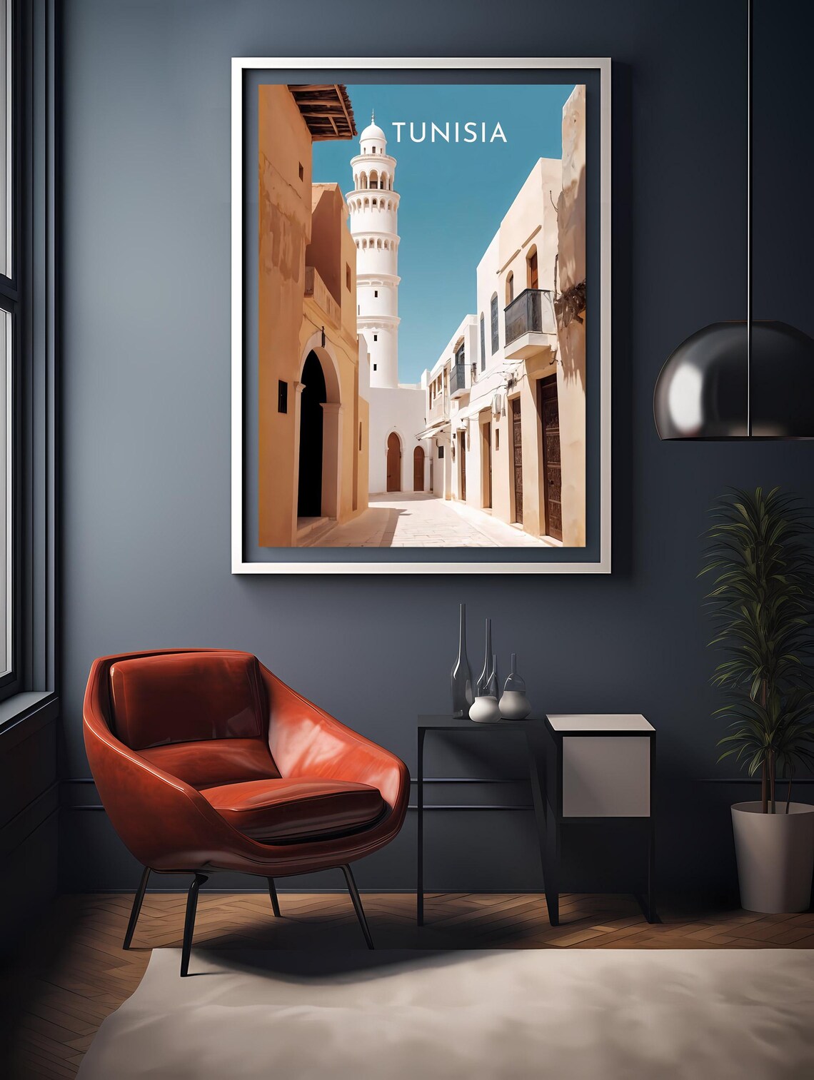 Tunisia Old Town Street Minaret Historic Alley Travel Poster - Image 2