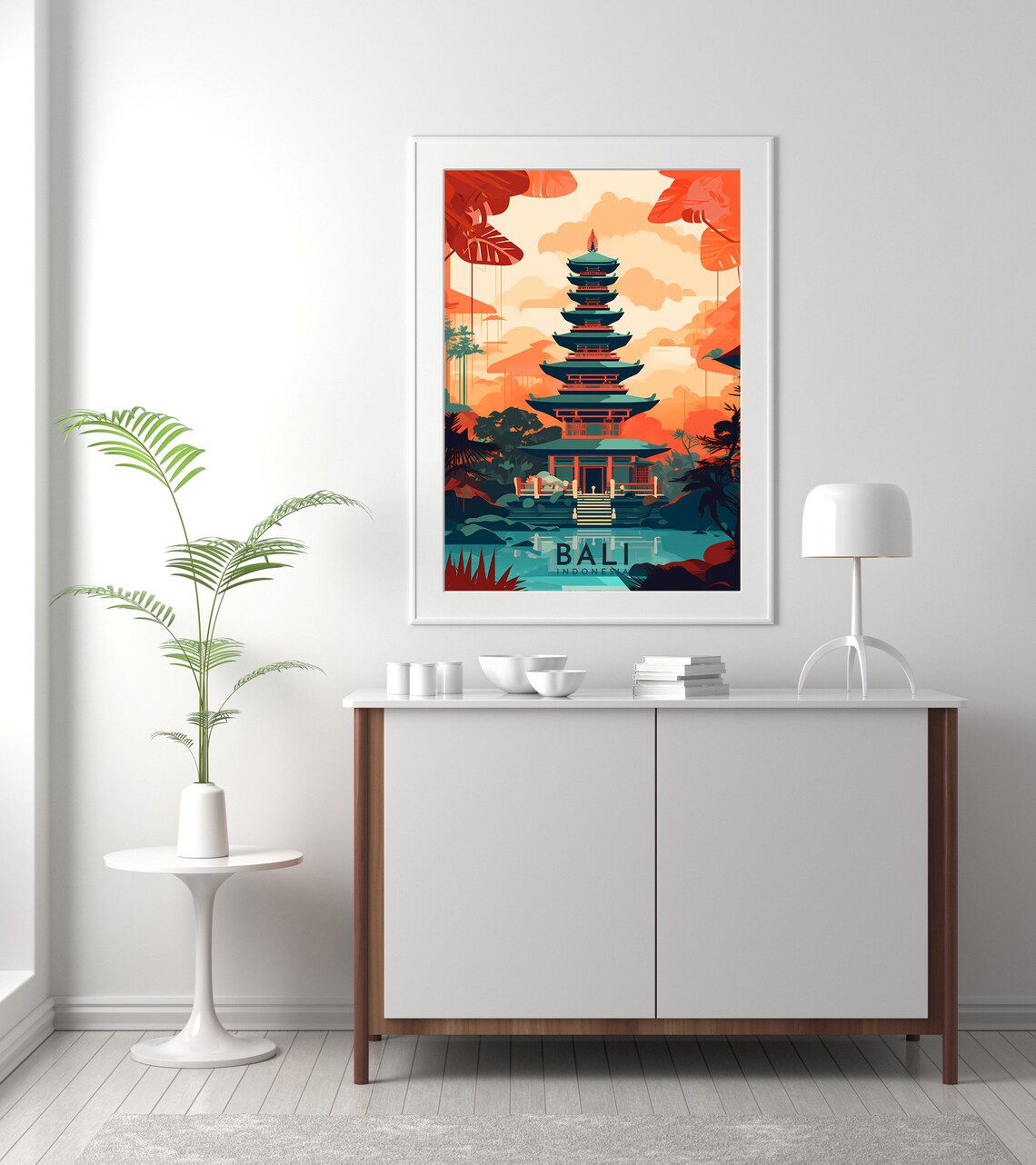 Bali Jungle Temple Pagoda Tropical Misty Paradise Travel Poster - Image 2