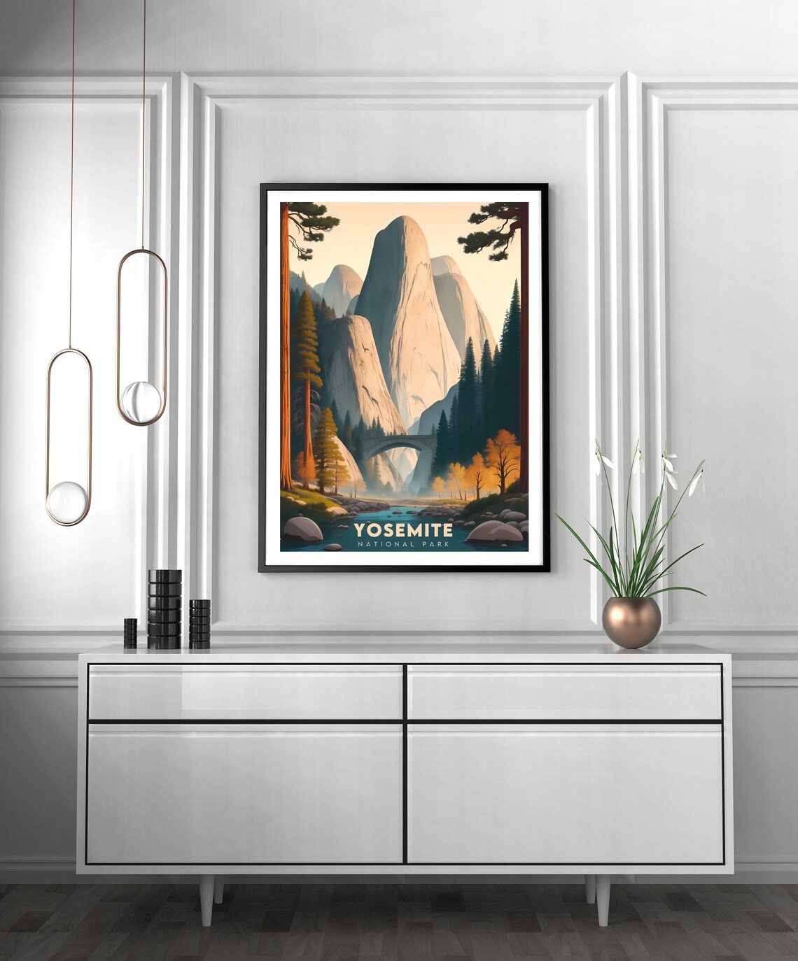 Yosemite National Park Granite Domes Sunset Retro Travel Poster - Image 2