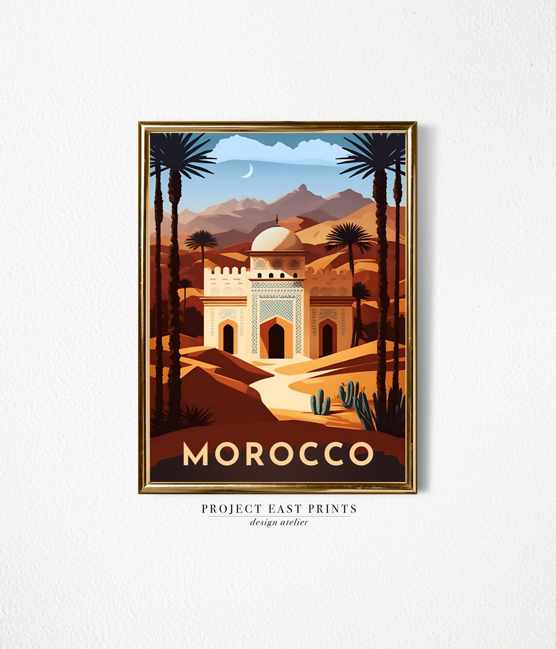 Morocco Print Retro Travel Poster Instant Wall Art