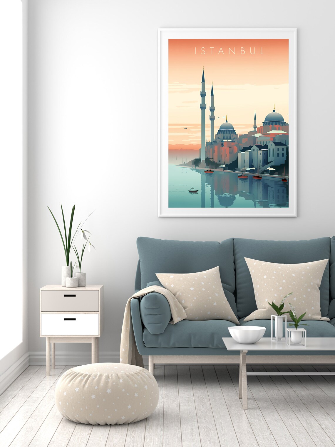 Istanbul Watercolor Travel Poster, Turkey Art Print - Image 2