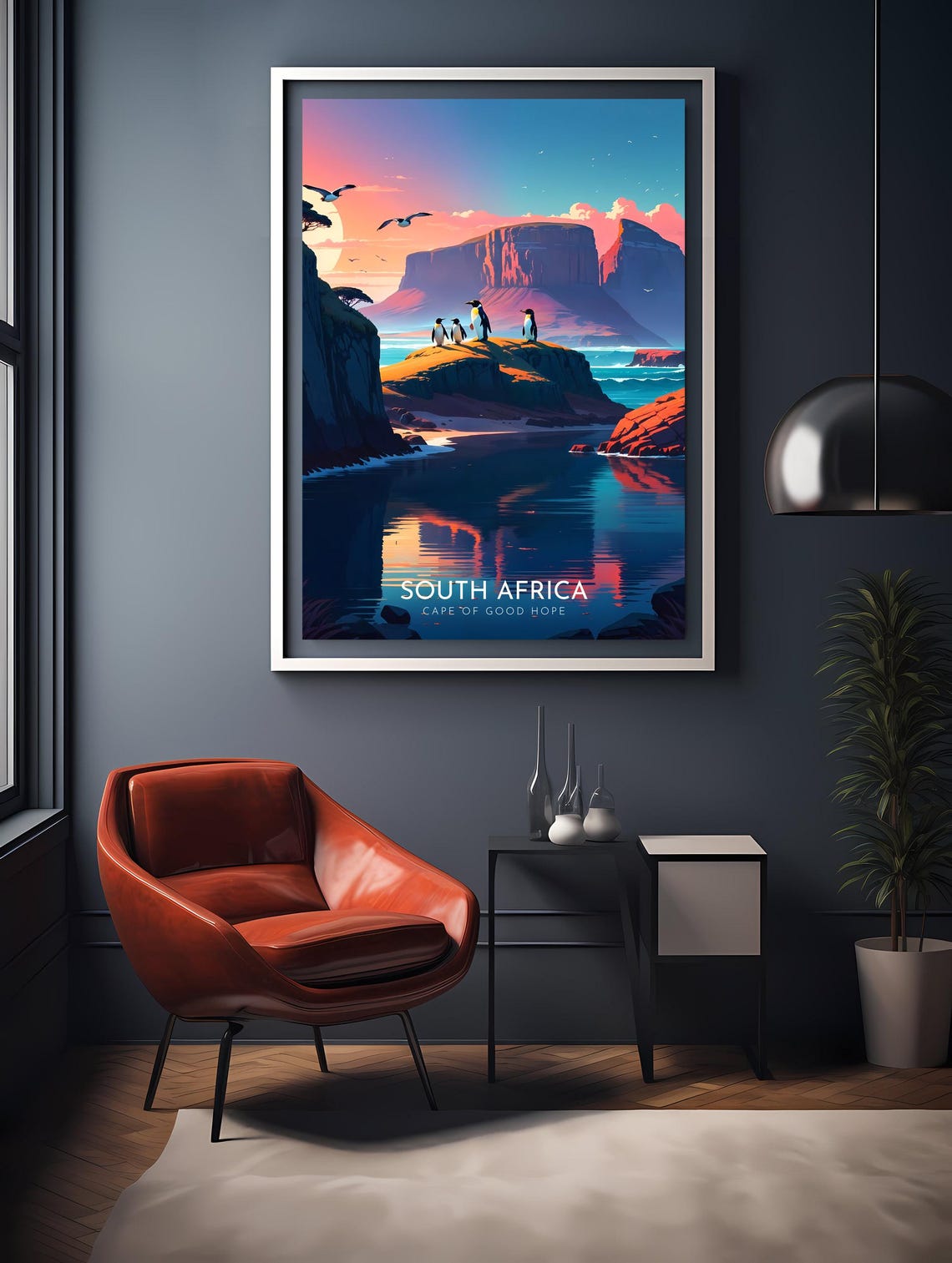 South Africa Cape of Good Hope Penguins Sunset Travel Poster - Image 2