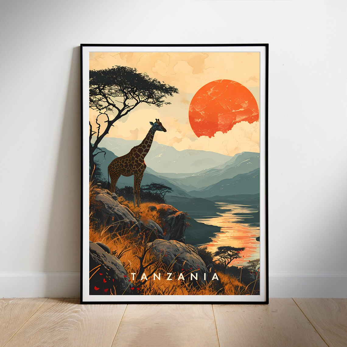 Tanzania Travel Poster Printable Wall Art Instant Hanging Decor New Home Gift