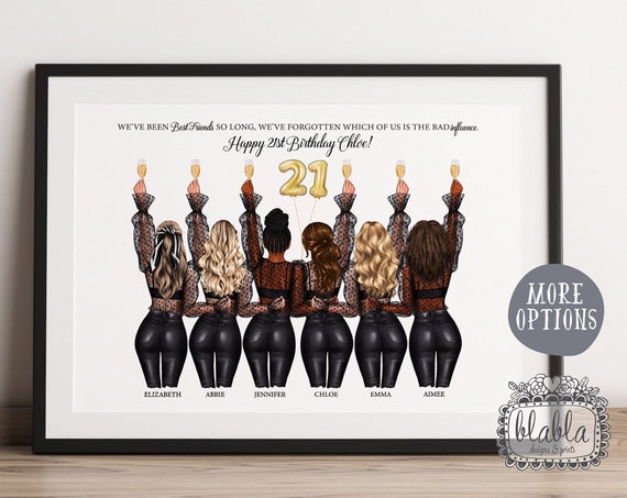 Best Friend Birthday Gift Best Friends Forever Group Of Friends Print Friend Gift Friend Wall Art Birthday Gift Personalised Gift