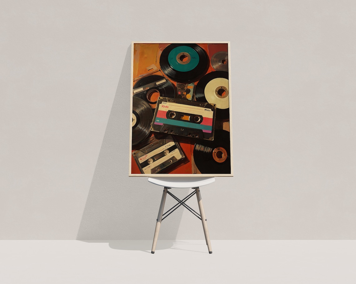 Vintage Record Eclectic Music Room Art Print - Image 4