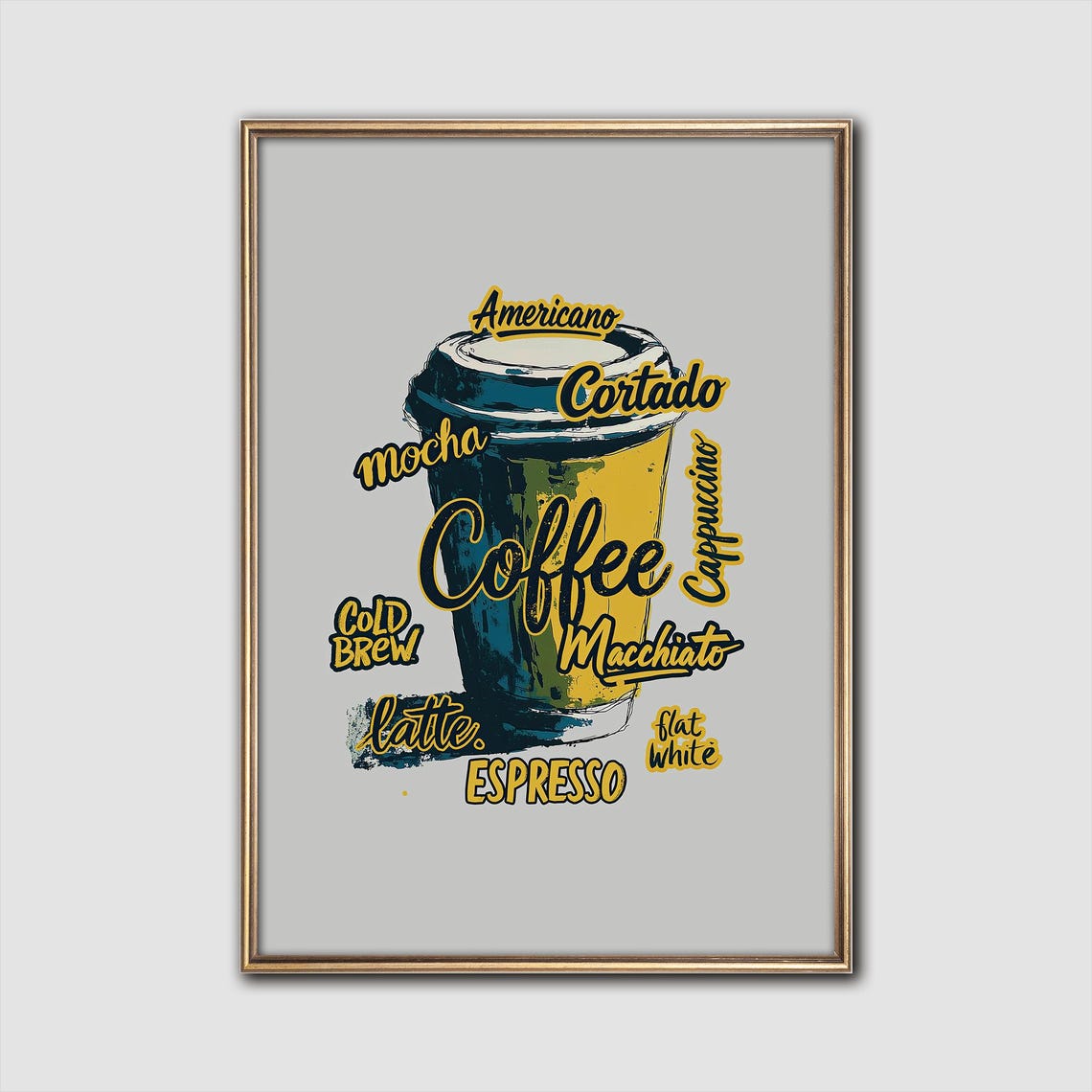 Trendy Coffee Typography Poster