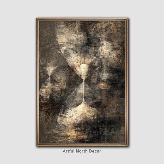 Abstract Hourglass Art Print Earthy Boho Minimalist Decor