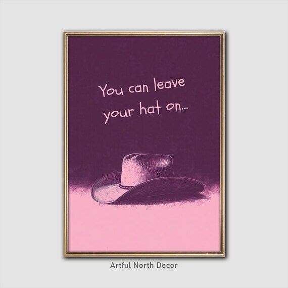 Coastal Cowgirl Western Cowboy Hat Typography Art Print
