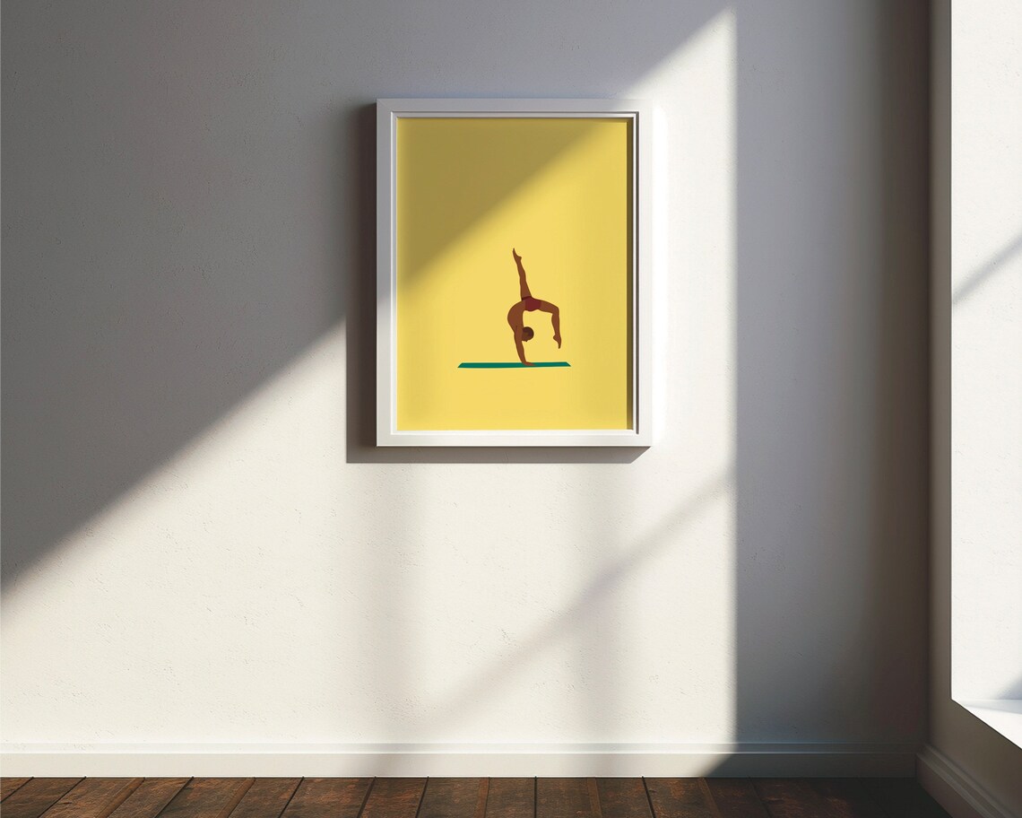 Yoga Man Minimal Modern Sports Friends Art Print - Image 3