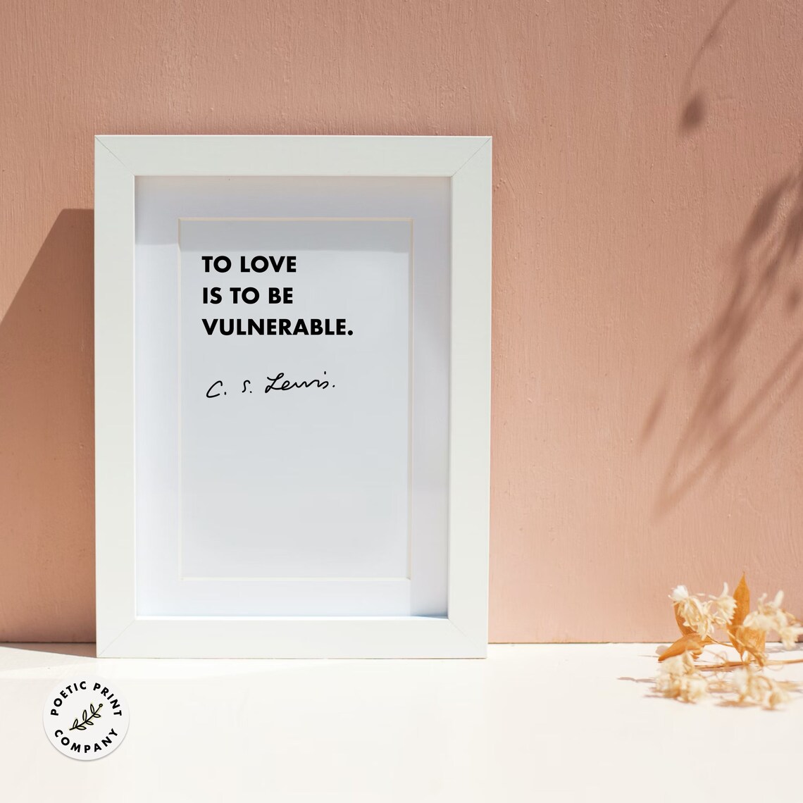 C S Lewis To Love Is To Be Vulnerable Minimalist Black Text Poster - Image 4